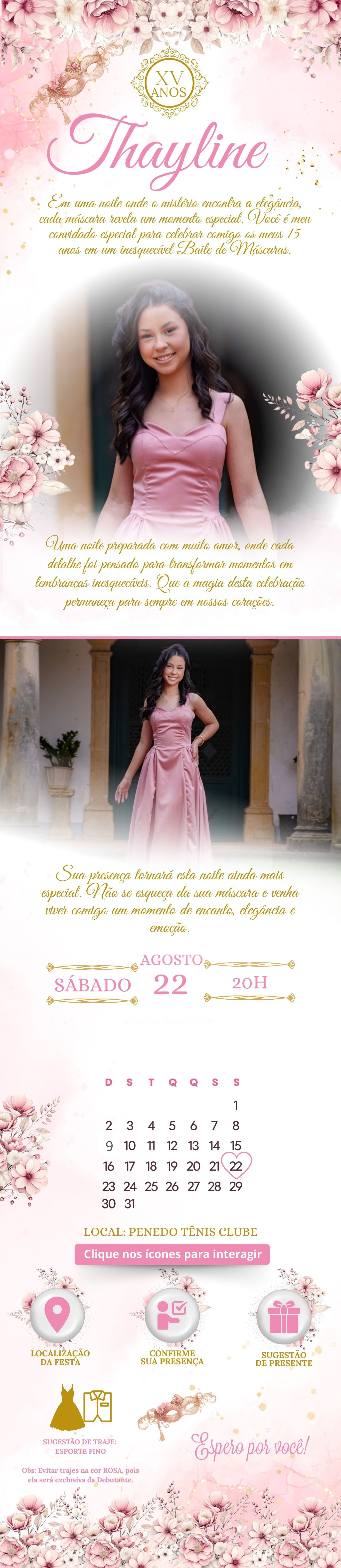 Convite Thayline 15 Anos